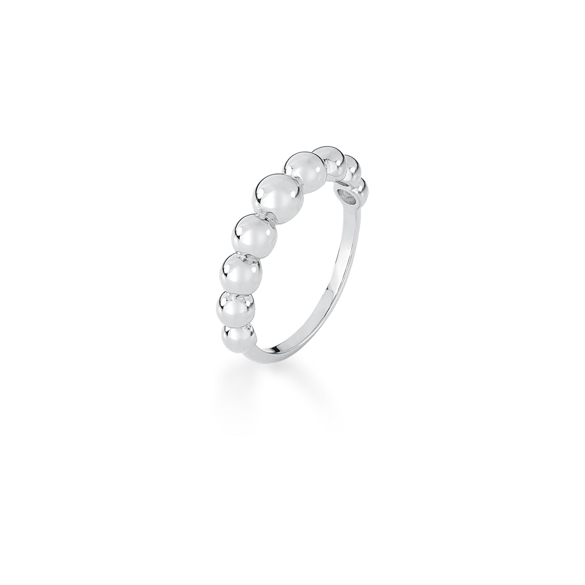 ANEL NOVE ESFERAS LISO RODIO